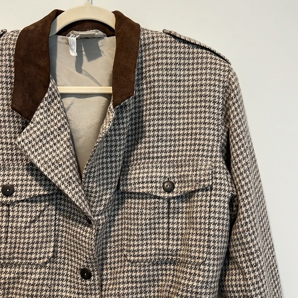 Vintage AnnTaylor wool houndstooth jacket - Picture 2 of 5